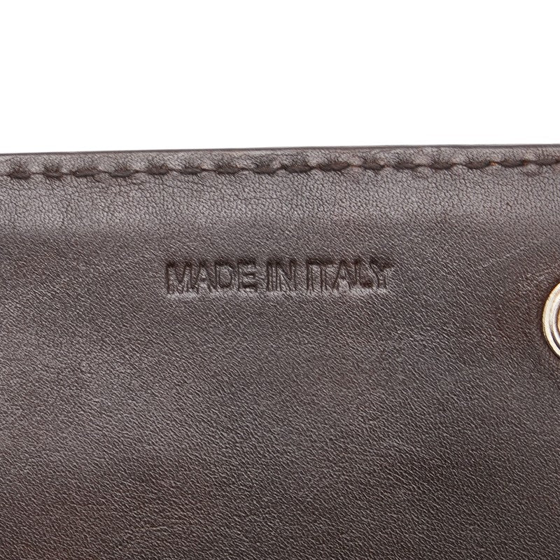 プラダ ロゴジャガード 長財布 ブラウン キャンバス レザー レディース PRADA 【中古】