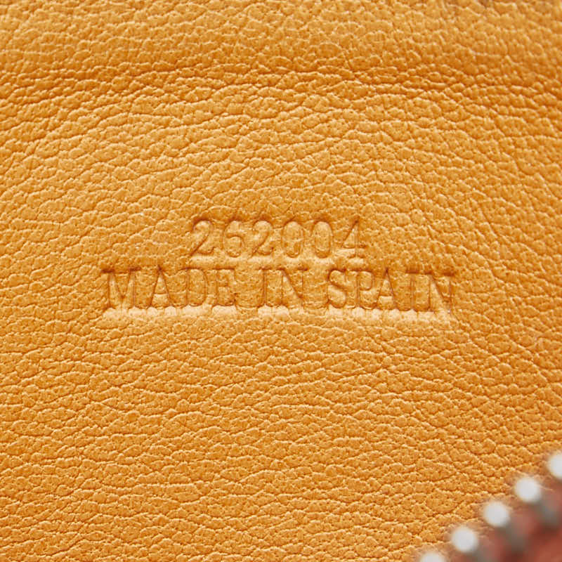ロエベ アナグラム コインケース 小銭入れ オレンジ レッド レザー レディース LOEWE 【中古】