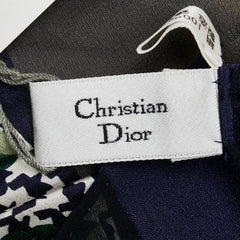 ディオール 花 フラワー モチーフ スカーフ ブラック ホワイト マルチカラー シルク レディース Dior 【中古】
