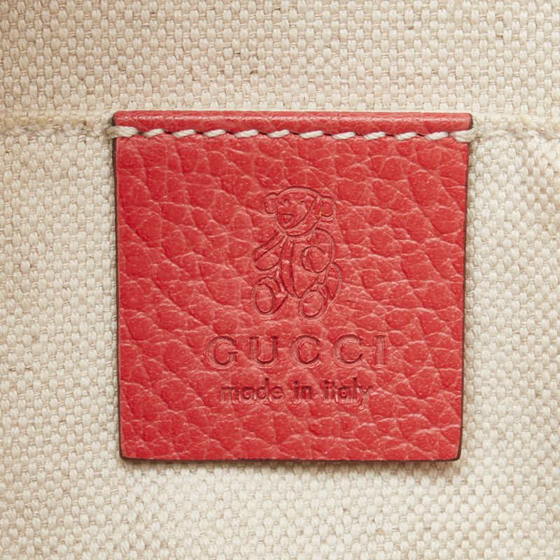 グッチ チルドレンズ スウィング ミニトート ハンドバッグ 355640 レッド ピンク レザー レディース GUCCI 【中古】