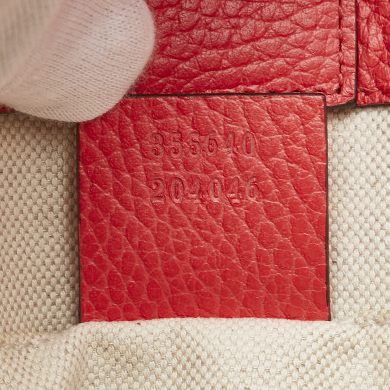 グッチ チルドレンズ スウィング ミニトート ハンドバッグ 355640 レッド ピンク レザー レディース GUCCI 【中古】