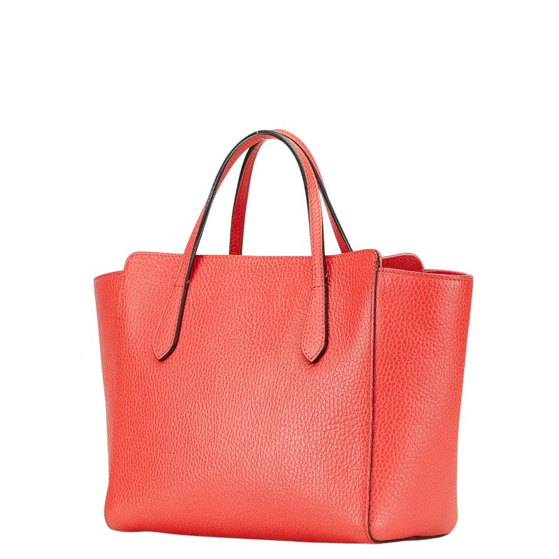 グッチ チルドレンズ スウィング ミニトート ハンドバッグ 355640 レッド ピンク レザー レディース GUCCI 【中古】