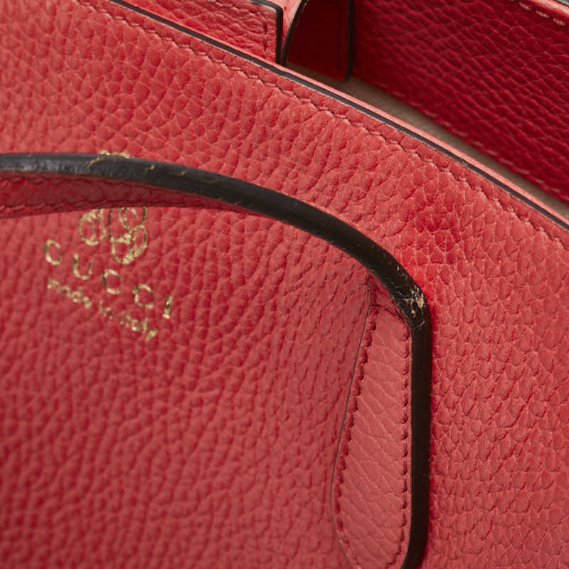 グッチ チルドレンズ スウィング ミニトート ハンドバッグ 355640 レッド ピンク レザー レディース GUCCI 【中古】