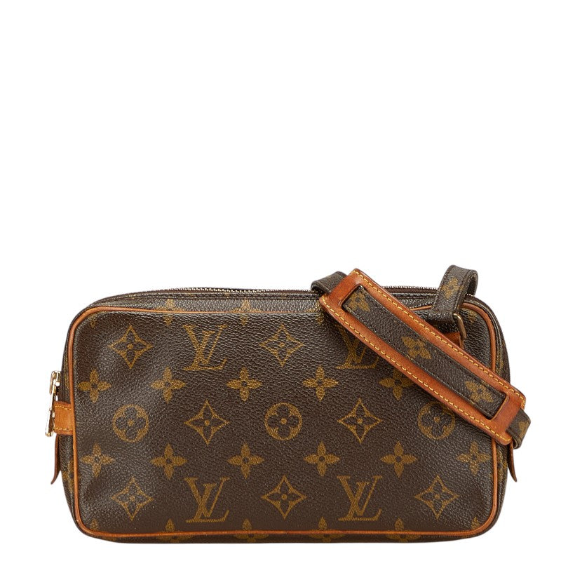 ルイ ヴィトン モノグラム ポシェット マルリーバンドリエール ショルダーバッグ M51828 ブラウン PVC レザー レディース LOUIS VUITTON 【中古】