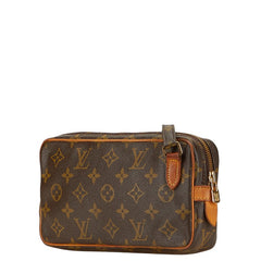 ルイ ヴィトン モノグラム ポシェット マルリーバンドリエール ショルダーバッグ M51828 ブラウン PVC レザー レディース LOUIS VUITTON 【中古】