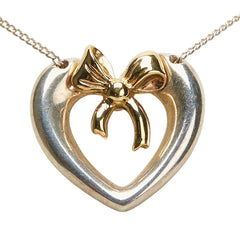 ティファニー ハートリボン ネックレス SV925 シルバー K18YG イエローゴールド レディース TIFFANY&Co. 【中古】