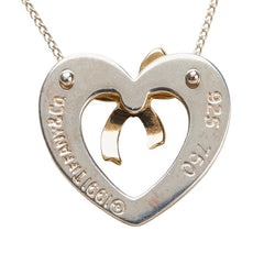 ティファニー ハートリボン ネックレス SV925 シルバー K18YG イエローゴールド レディース TIFFANY&Co. 【中古】