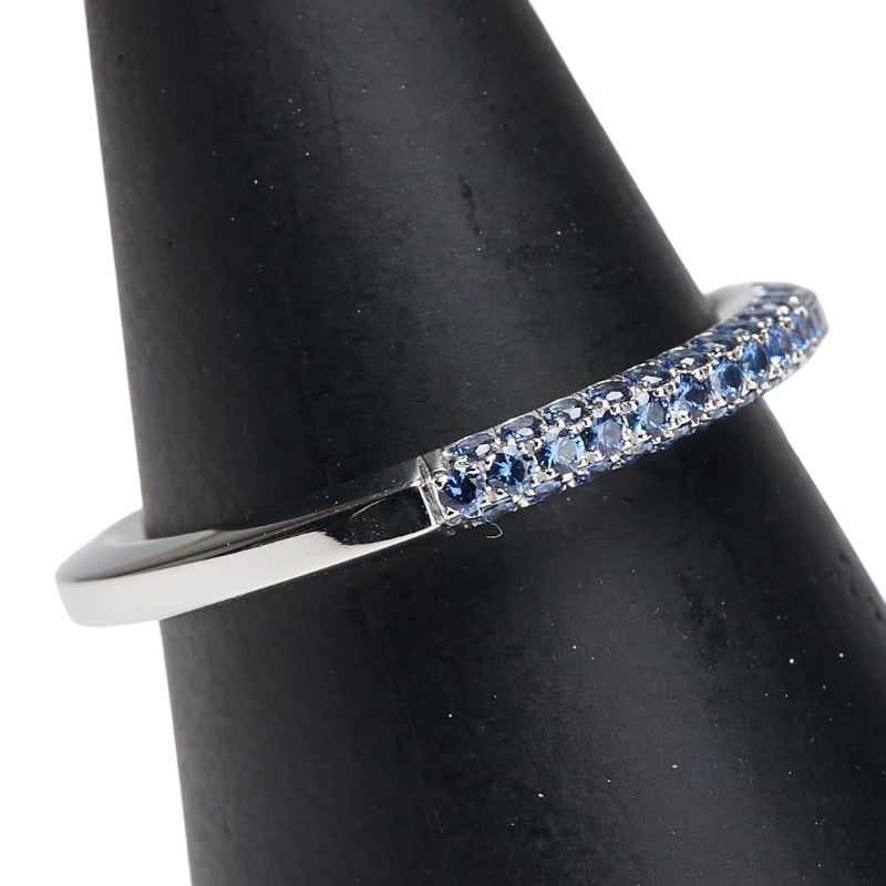 K18WG ホワイトゴールド サファイア0.54ct リング 指輪 レディース 13号 【中古】