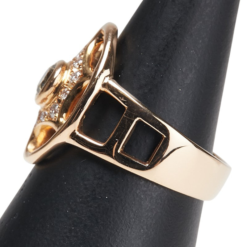 K18PG ピンクゴールド ブラウンダイヤ0.256ct ダイヤ0.18ct リング 指輪 レディース 13号 【中古】
