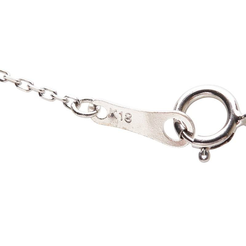K18WG ホワイトゴールド ダイヤ0.33ct ペンダントネックレス レディース 【中古】
