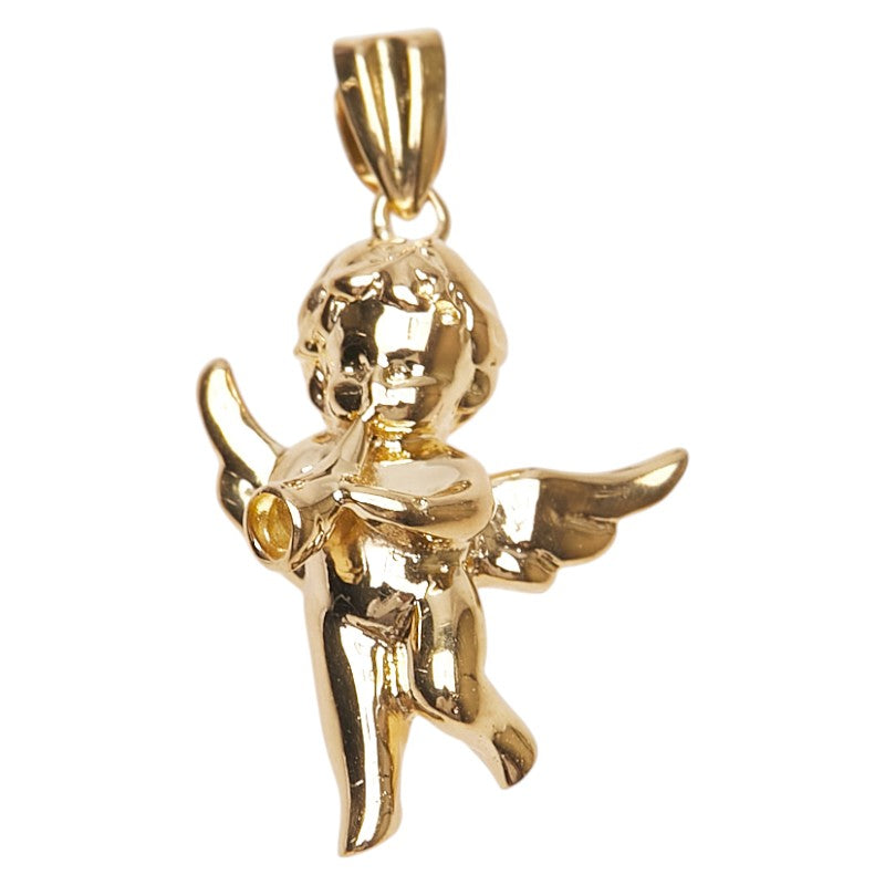 K18YG イエローゴールド エンジェル モチーフ ペンダントトップ レディース 【中古】