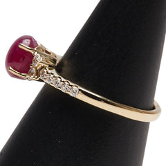 K18YG イエローゴールド スタールビー1.93ct ダイヤ0.24ct リング 指輪 レディース 9号 【中古】