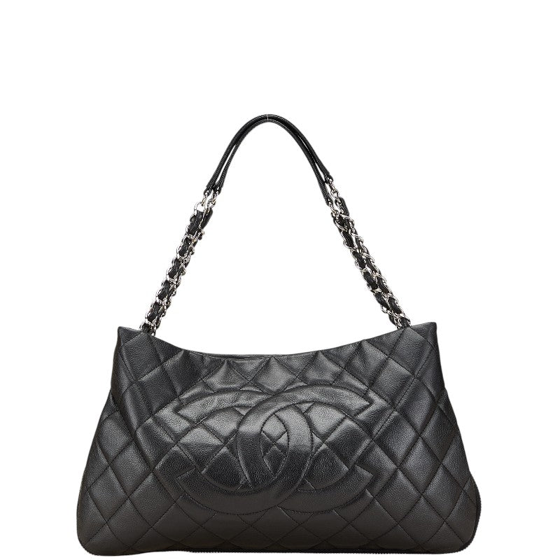 シャネル ココマーク マトラッセ チェーン トートバッグ ブラック ソフトキャビアスキン レディース CHANEL 【中古】