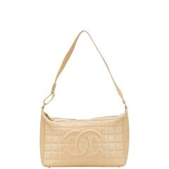 シャネル チョコバー ココマーク ショルダーバッグ ベージュ レザー レディース CHANEL 【中古】