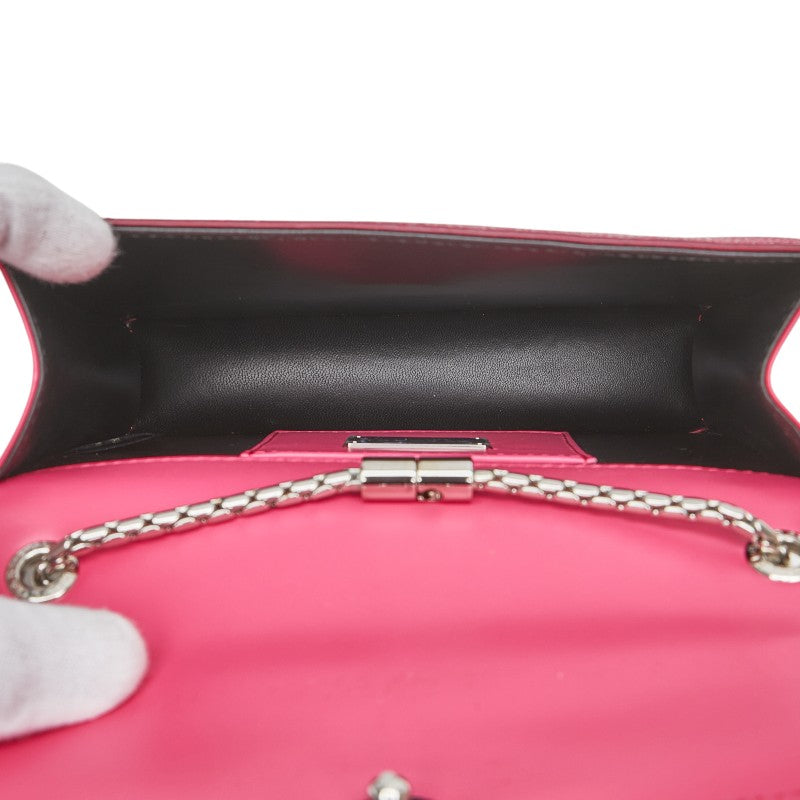 ブルガリ セルペンティ フォーエバー グリッター チェーン ショルダーバッグ ハンドバッグ ピンク レザー レディース BVLGARI 【中古】