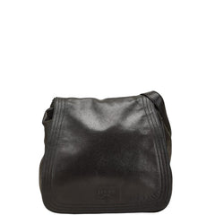 プラダ ロゴ ショルダーバッグ ブラック レザー レディース PRADA 【中古】