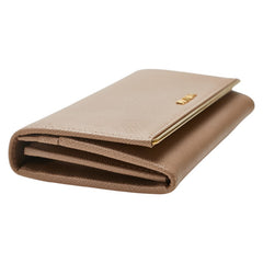 プラダ ロゴ 長財布 ベージュ サフィアーノレザー レディース PRADA 【中古】