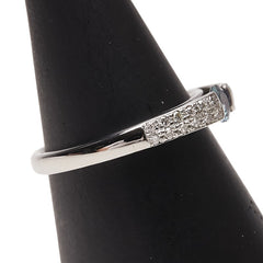Pt900 プラチナ アレキサンドライト0.205ct ダイヤ0.14ct パヴェ リング 指輪 レディース 8号 【中古】