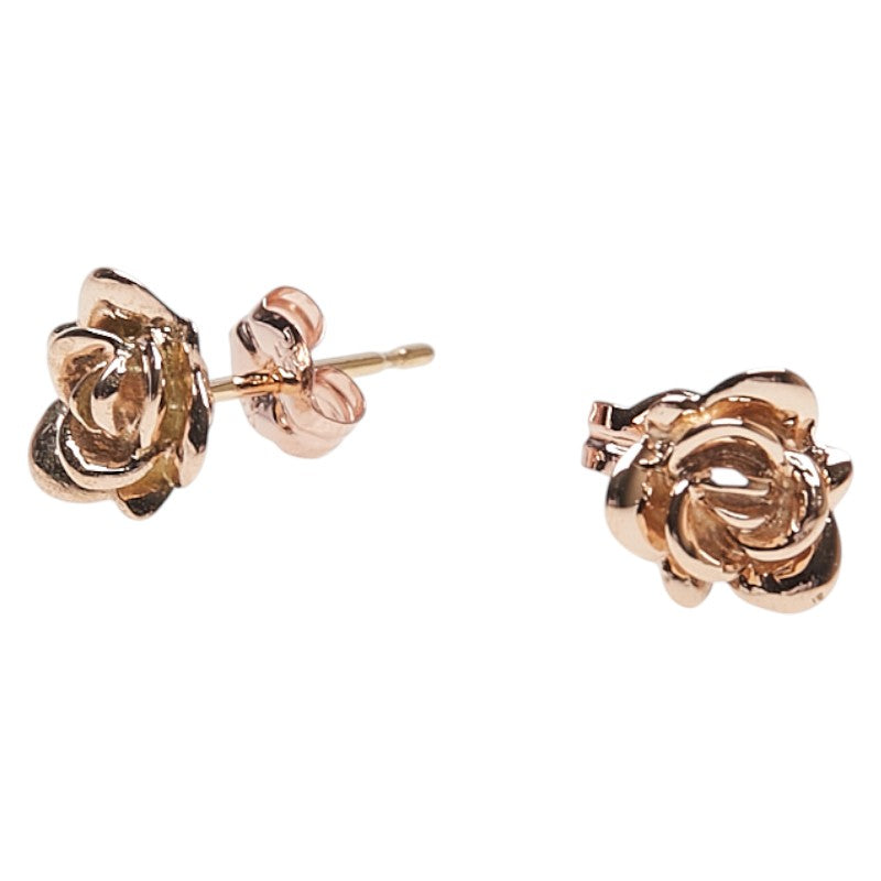 クレージュ K10PG ピンクゴールド 花 フラワー モチーフ スタッドピアス レディース courreges 【中古】
