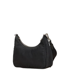 プラダ 三角ロゴプレート ポシェット ポーチ ショルダーバッグ ブラック ナイロン レディース PRADA 【中古】