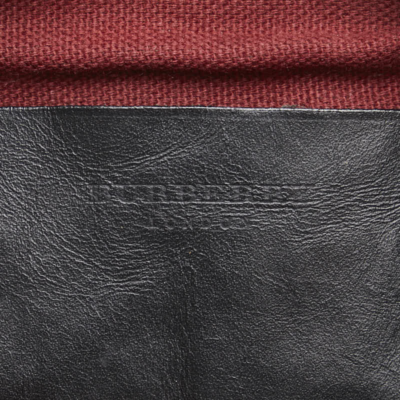 バーバリー ノバチェック ワンショルダーバッグ ベージュ ブラック ウール レザー レディース BURBERRY 【中古】