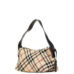 バーバリー ノバチェック ワンショルダーバッグ ベージュ ブラック ウール レザー レディース BURBERRY 【中古】