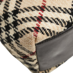 バーバリー ノバチェック ワンショルダーバッグ ベージュ ブラック ウール レザー レディース BURBERRY 【中古】