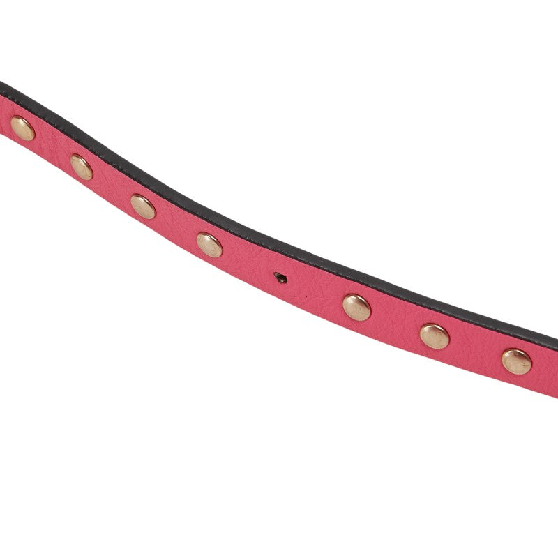 ヴァレンティノ ロックスタッズ ハンドバッグ ショルダーバッグ 2WAY ピンク レザー レディース VALENTINO 【中古】