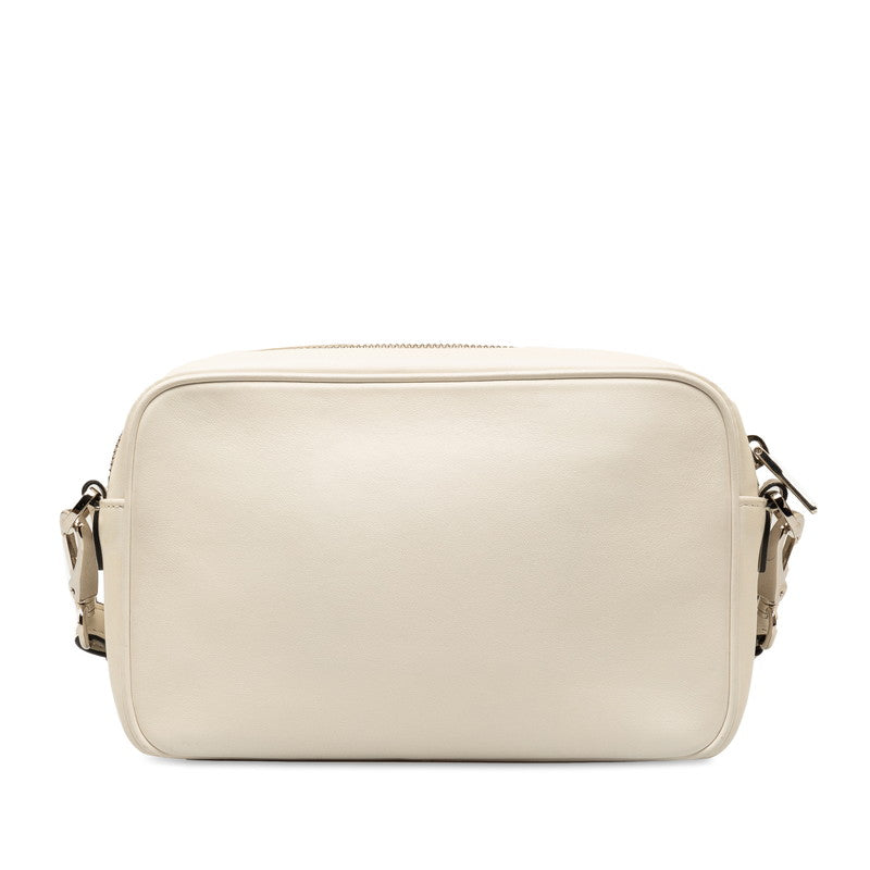 プラダ シティカーフ ヤシの木 斜め掛け ショルダーバッグ 1BH093 オフホワイト マルチカラー レザー レディース PRADA 【中古】