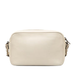 プラダ シティカーフ ヤシの木 斜め掛け ショルダーバッグ 1BH093 オフホワイト マルチカラー レザー レディース PRADA 【中古】