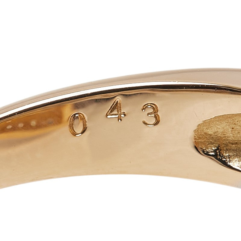 K18YG イエローゴールド Pt900 プラチナ コンビ ダイヤ0.43ct リング 指輪 レディース 11号 【中古】