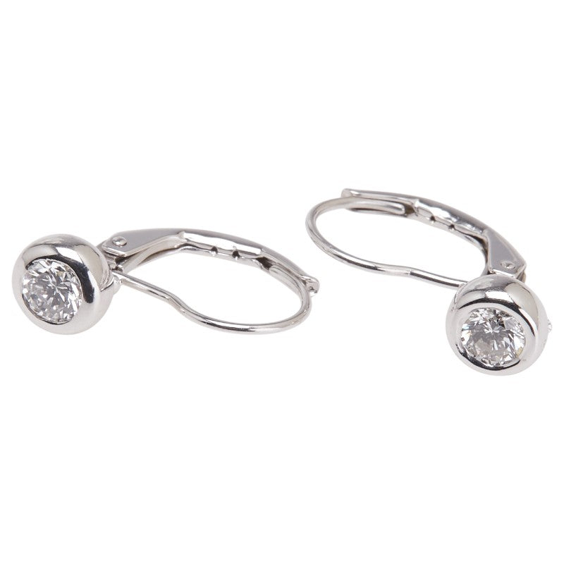 Pt900 プラチナ K14WG ホワイトゴールド コンビ ダイヤ0.515ct ピアス レディース 【中古】
