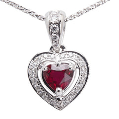 K18WG ホワイトゴールド ダイヤ0.234ct ハート モチーフ ペンダントネックレス レディース 【中古】