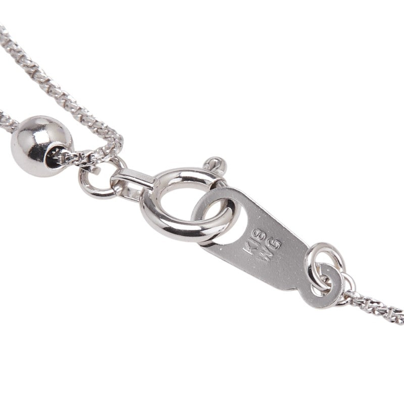 K18WG ホワイトゴールド ダイヤ0.234ct ハート モチーフ ペンダントネックレス レディース 【中古】