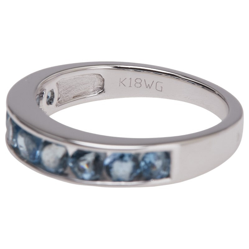 K18WG ホワイトゴールド アクアマリン0.60ct リング 指輪 レディース 11号 【中古】