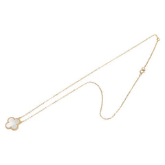 K18YG イエローゴールド シェル クローバー モチーフ ペンダントネックレス レディース 【中古】