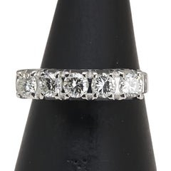 Pt900 プラチナ ダイヤ0.69ct 一文字 リング 指輪 レディース 8号 【中古】