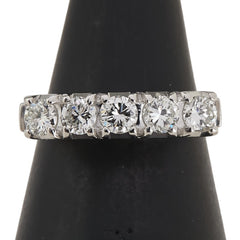 Pt900 プラチナ ダイヤ0.69ct 一文字 リング 指輪 レディース 8号 【中古】