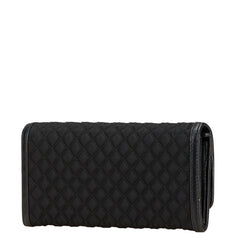 プラダ キルティング 長財布 ブラック ナイロン レザー レディース PRADA 【中古】