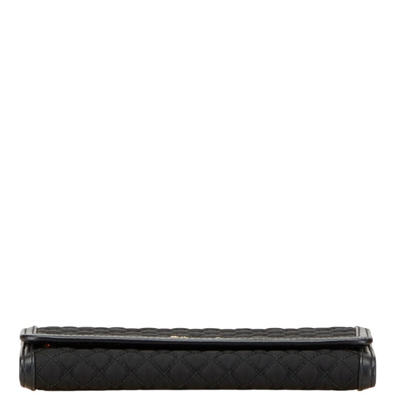 プラダ キルティング 長財布 ブラック ナイロン レザー レディース PRADA 【中古】