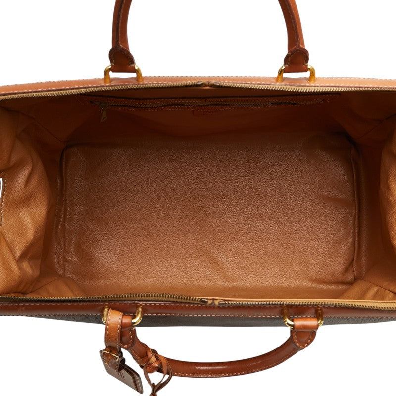 セリーヌ マカダム ハンドバッグ ボストンバッグ ブラウン PVC レザー レディース CELINE 【中古】
