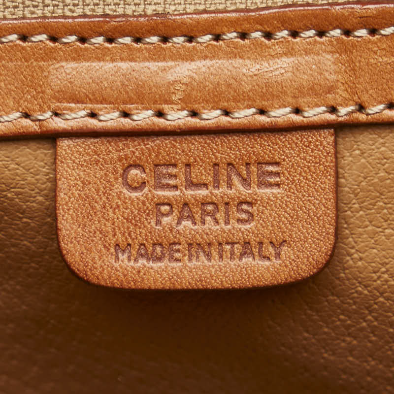 セリーヌ マカダム ハンドバッグ ボストンバッグ ブラウン PVC レザー レディース CELINE 【中古】