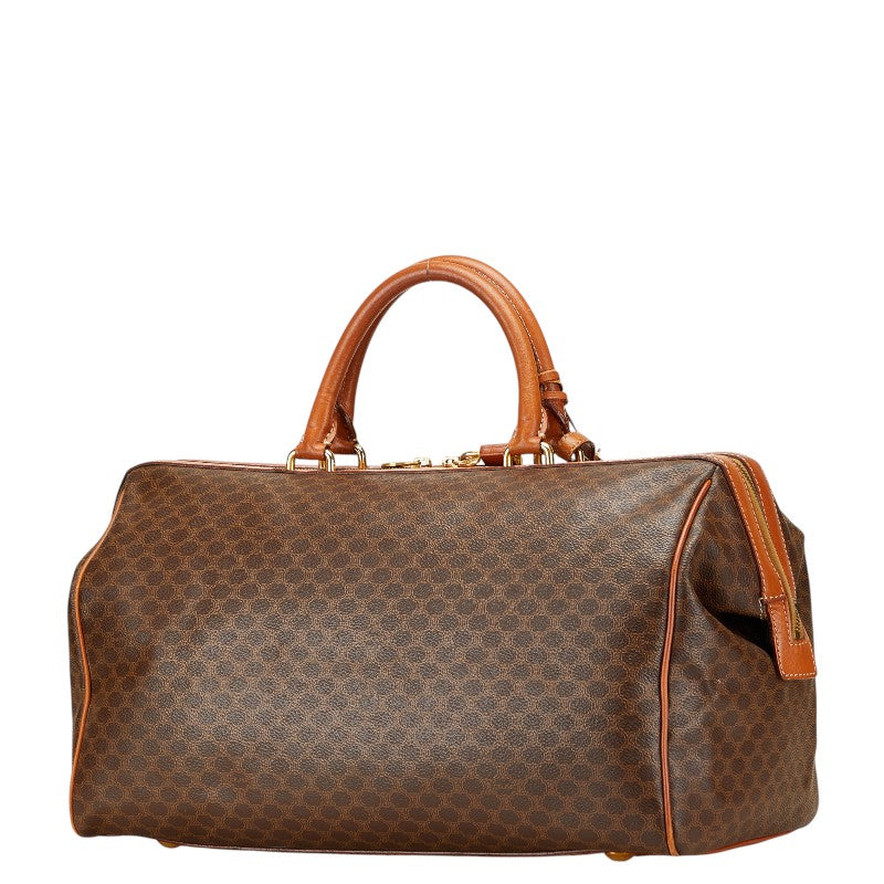 セリーヌ マカダム ハンドバッグ ボストンバッグ ブラウン PVC レザー レディース CELINE 【中古】
