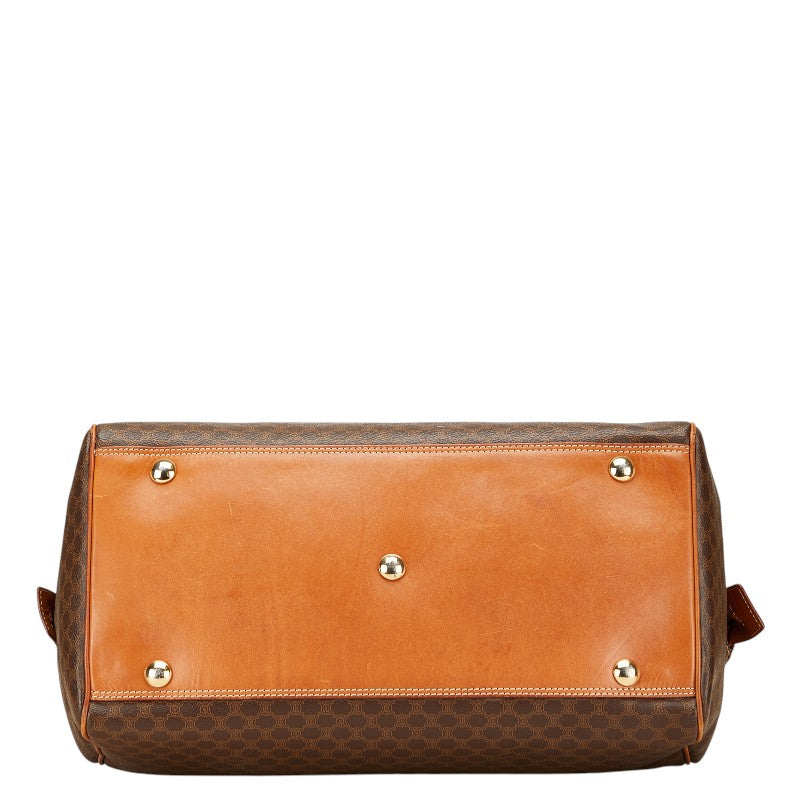 セリーヌ マカダム ハンドバッグ ボストンバッグ ブラウン PVC レザー レディース CELINE 【中古】