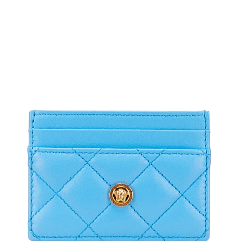 ヴェルサーチェ メデューサ カードケース ブルー レザー レディース VERSACE 【中古】