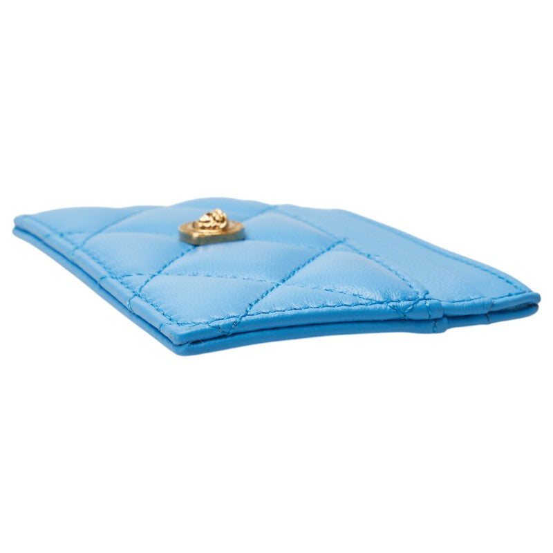 ヴェルサーチェ メデューサ カードケース ブルー レザー レディース VERSACE 【中古】
