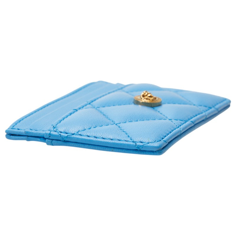 ヴェルサーチェ メデューサ カードケース ブルー レザー レディース VERSACE 【中古】