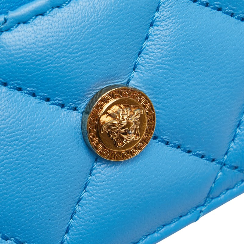 ヴェルサーチェ メデューサ カードケース ブルー レザー レディース VERSACE 【中古】