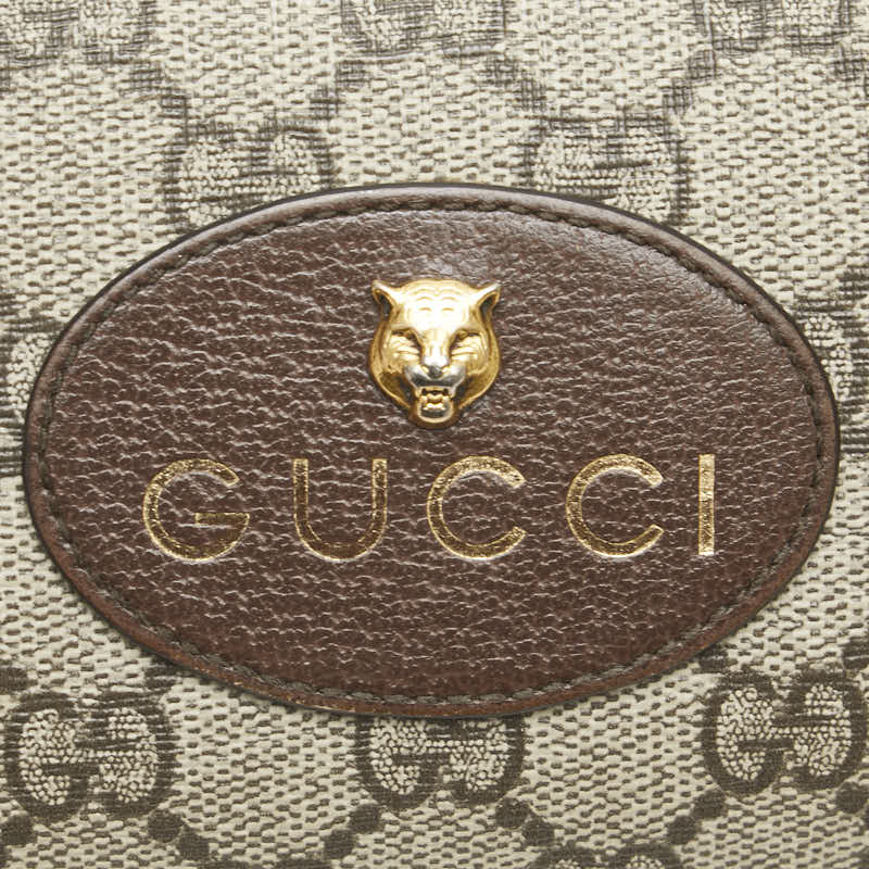 グッチ GGスプリーム 長財布 473953 ベージュ ブラウン PVC レザー レディース GUCCI 【中古】