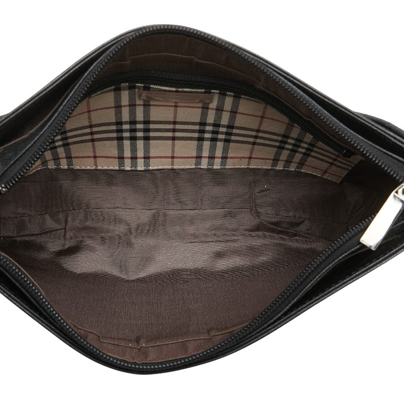 バーバリー ノバチェック ワンショルダーバッグ ブラック レザー レディース BURBERRY 【中古】